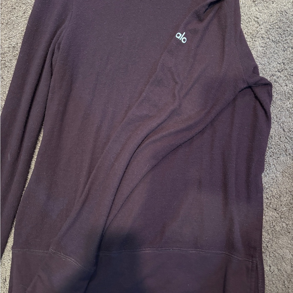 ALO Yoga Glimpse Burgundy Crewneck Sweater